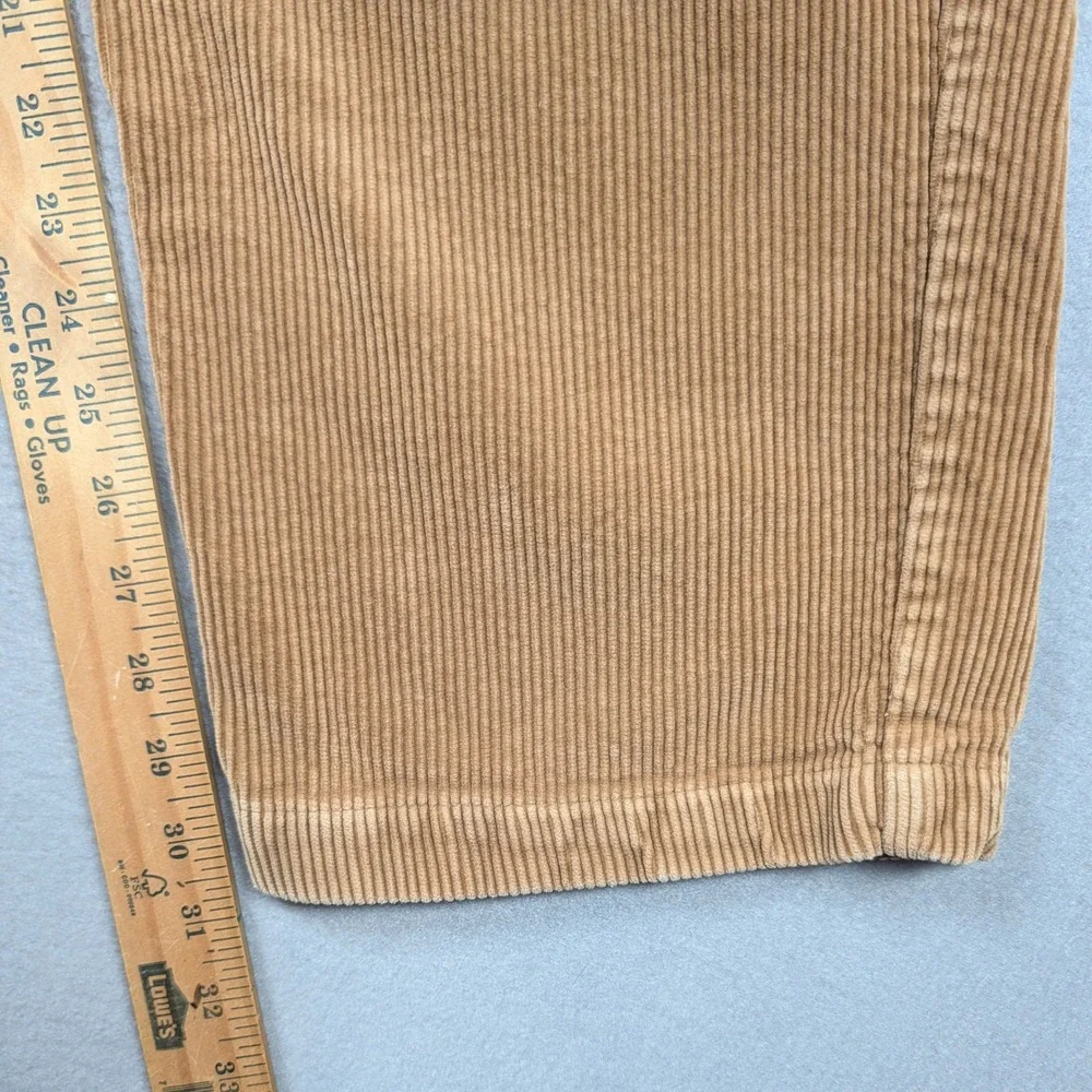 Vintage‎ Polo Ralph Lauren Andrew Pants Men 38x32 Tan Corduroy Pleated Trousers